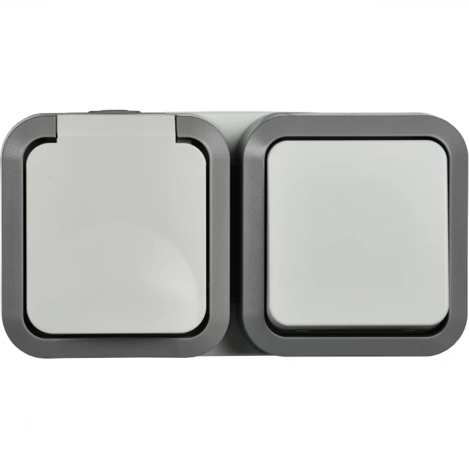 Блок розетка + выключатель горизонтальный IEK TORS 16А IP55 белый TS-G10-6-55-V-K41 Блок розетка + выключатель горизонтальный IEK TORS 16А IP55 белый TS-G10-6-55-V-K41