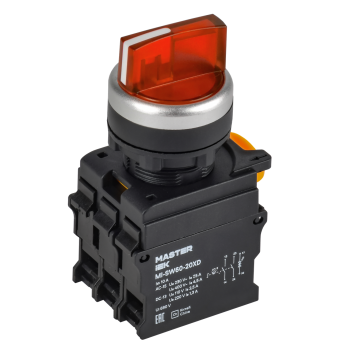 Переключатель с подсветкой на 3 положения IEK MASTER MI-SW60-20XD-4-14-3-K04 2NO красный