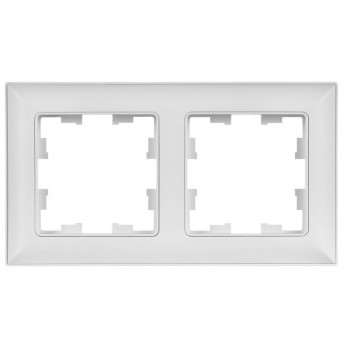 Рамка 2-местная IEK BRITE R-M22-12-K91 РУ-2-БрАБ арктич. бел./бел. Рамка 2-местная IEK BRITE R-M22-12-K91 РУ-2-БрАБ арктич. бел./бел.