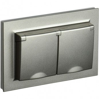 Розетка 2-местная с заземлением с защитными шторками IEK BRITE 16А в сборе РСш12-3-БрШ шампань - BR-R24-16-K37-F Розетка 2-местная с заземлением с защитными шторками IEK BRITE 16А в сборе РСш12-3-БрШ шампань - BR-R24-16-K37-F