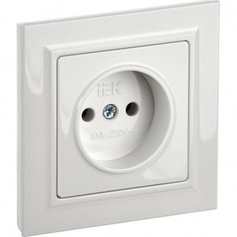 Розетка IEK BRITE РСР10-1-0-БрБ 10А без заземляющего контакта и шторок, белая BR-R10-10-K01-F Розетка IEK BRITE РСР10-1-0-БрБ 10А без заземляющего контакта и шторок, белая BR-R10-10-K01-F