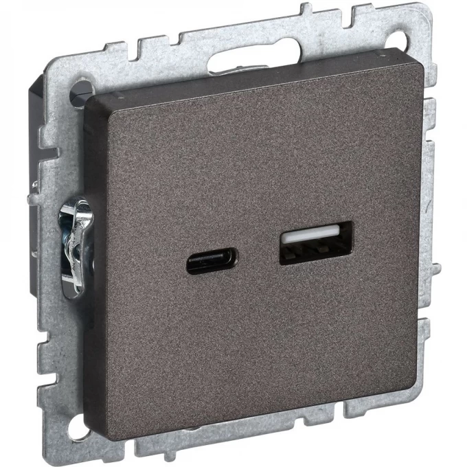 Розетка IEK BRITE USB A+C 18Вт РЮ11-1-БрТБ темная бронза BR-U22-018-K45 Розетка IEK BRITE USB A+C 18Вт РЮ11-1-БрТБ темная бронза BR-U22-018-K45