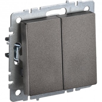 Выключатель 2-клавишный проходной IEK BRITE 10А ВС10-2-6-БрТБ темная бронза - BR-V22-0-10-K45 Выключатель 2-клавишный проходной IEK BRITE 10А ВС10-2-6-БрТБ темная бронза - BR-V22-0-10-K45