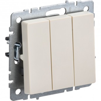 Выключатель 3-клавишный IEK BRITE 10А ВС10-3-0-БрКр бежевый - BR-V30-0-10-K10 Выключатель 3-клавишный IEK BRITE 10А ВС10-3-0-БрКр бежевый - BR-V30-0-10-K10